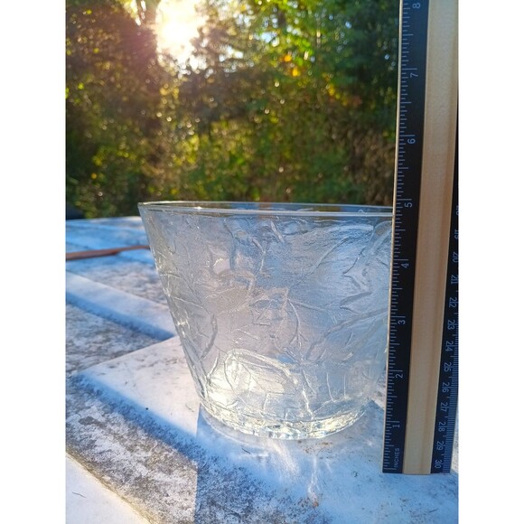 Indiana Glass Tiara Bowl: Embossed Autumn Leaves Tapered Shape - Picture 2 of 5